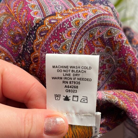 VTG SKETCHBOOK | Women's Button Down Paisley Blouse Purple 1X - Picture 7 of 8